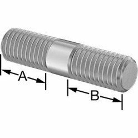 BSC PREFERRED 18-8 Stainless Steel Threaded on Both Ends Stud M12 x 1.75 mm Thread 20 mm Thread Lngths 50 mm Long 92997A322